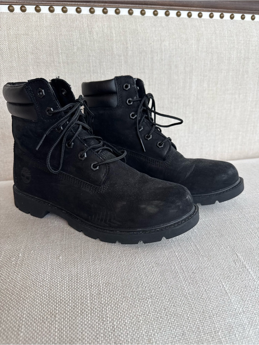 Timberland Black Suede Lace-Up Work Boots